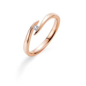 Bague de fiançailles Twist en 9K or rose avec diamant 0,03ct