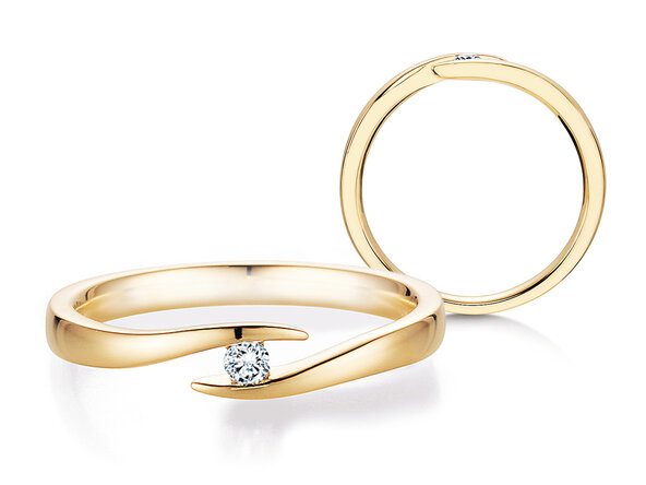 Bague de fiançailles Twist dans 14K or jaune avec diamant 0,05ct H/SI