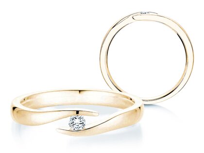 Bague de fiançailles Twist dans 14K or jaune avec diamant 0,07ct H/SI
