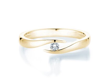 Bague de fiançailles Twist dans 14K or jaune avec diamant 0,07ct H/SI