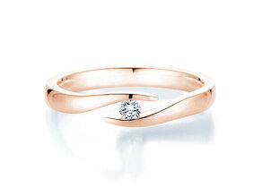 Bague de fiançailles Twist dans 14K or rose avec diamant 0,07ct G/SI