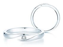 Bague de fiançailles Twist dans Argent 925/- avec diamant 0,07ct G/SI