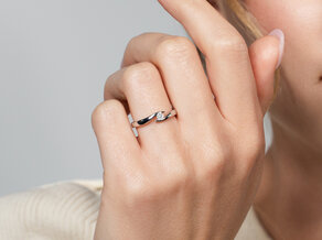 Bague de fiançailles Twist dans Argent 925/- avec diamant 0,10ct G/VS