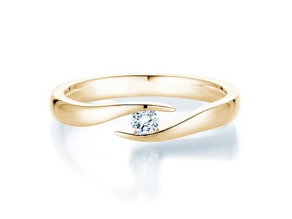 Bague de fiançailles Twist dans 14K or jaune avec diamant 0,15ct G/SI