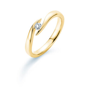 Bague de fiançailles Twist dans 18K or jaune avec diamant 0,10ct H/SI