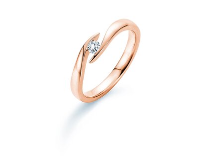Bague de fiançailles Twist dans 14K or rose avec diamant 0,10ct G/SI