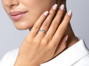Bague de fiançailles Twist dans 14K or jaune avec diamant 0,25ct G/SI