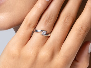 Bague de fiançailles Twist dans 14K or jaune avec diamant 0,25ct G/SI