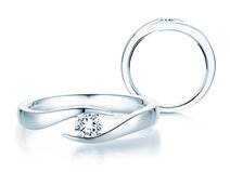 Bague de fiançailles Twist dans platine 950/- avec diamant 0,25ct G/SI