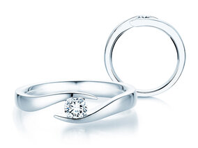 Bague de fiançailles Twist dans platine 950/- avec diamant 0,25ct G/SI