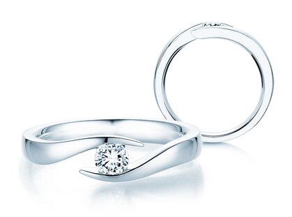Bague de fiançailles Twist dans platine 950/- avec diamant 0,25ct G/SI