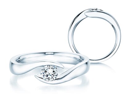 Bague de fiançailles Twist dans platine 950/- avec diamant 0,30ct H/SI