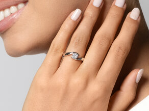 Bague de fiançailles Twist dans 18K or rose avec diamant 0,40ct G/SI