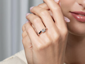 Bague de fiançailles Twist dans 18K or rose avec diamant 0,40ct G/SI