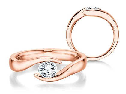 Bague de fiançailles Twist dans 18K or rose avec diamant 0,40ct G/SI