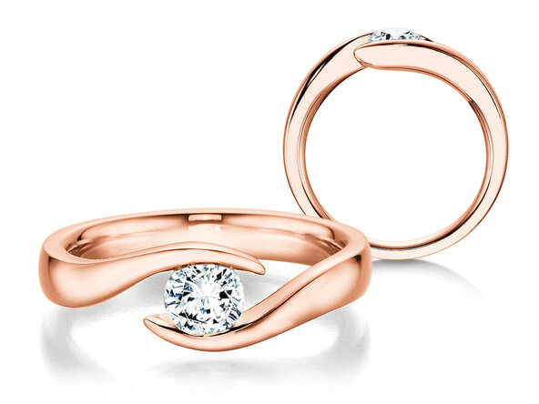 Bague de fiançailles Twist dans 18K or rose avec diamant 0,40ct G/SI