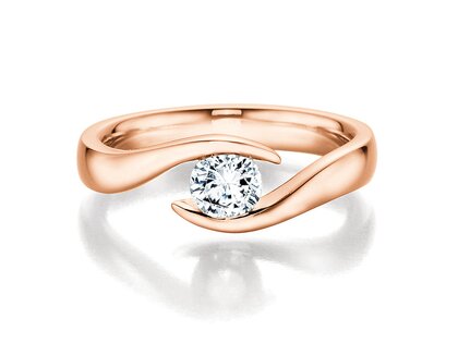 Bague de fiançailles Twist dans 18K or rose avec diamant 0,40ct G/SI