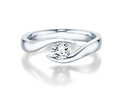 Bague de fiançailles Twist dans 18K or blanc avec diamant 0,40ct H/SI