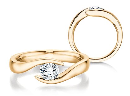 Bague de fiançailles Twist dans 18K or jaune avec diamant 0,40ct G/SI