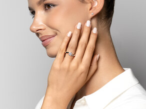 Bague de fiançailles Twist dans platine 950/- avec diamant 0,50ct G/SI