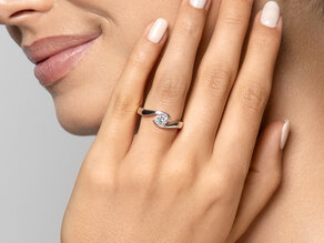 Bague de fiançailles Twist dans platine 950/- avec diamant 0,50ct G/SI