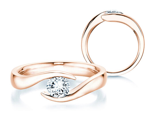 Bague de fiançailles Twist en 9K or blanc avec diamant 0,50ct