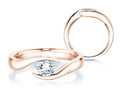 Bague de fiançailles Twist dans 18K or rose avec diamant 0,50ct G/SI