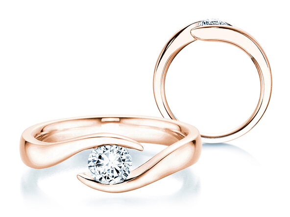 Bague de fiançailles Twist dans 18K or rose avec diamant 0,50ct G/SI