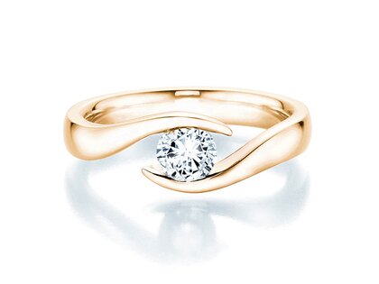 Bague de fiançailles Twist dans 18K or jaune avec diamant 0,50ct H/SI
