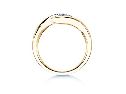 Bague de fiançailles Twist dans 18K or jaune avec diamant 0,50ct H/SI