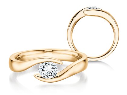 Bague de fiançailles Twist en 9K or jaune avec diamant 1,00ct H/SI