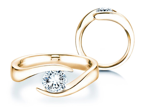 Bague de fiançailles Twist en 14K or jaune avec diamant 1,00ct H/SI