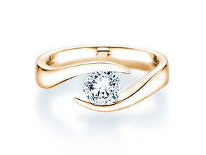 Bague de fiançailles Twist en 14K or jaune avec diamant 1,00ct H/SI