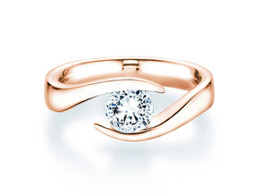 Bague de fiançailles Twist en 9K or rose avec diamant 1,00ct H/SI