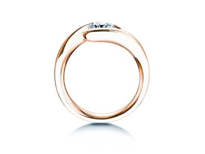 Bague de fiançailles Twist en 9K or rose avec diamant 1,00ct H/SI