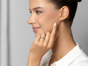 Bague de fiançailles Twist dans Argent 925/- avec diamant 0,10ct G/VS