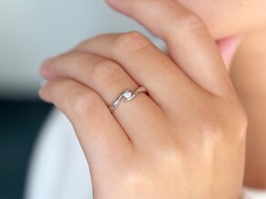 Bague de fiançailles Twist dans Argent 925/- avec diamant 0,10ct G/VS