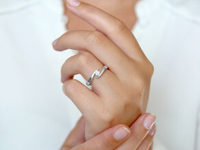 Bague de fiançailles Twist dans 14K or blanc avec diamant 0,25ct G/SI