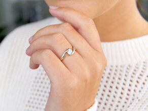 Bague de fiançailles Twist dans platine 950/- avec diamant 0,50ct G/SI