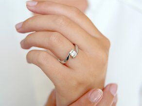 Bague de fiançailles Twist dans platine 950/- avec diamant 0,50ct G/SI