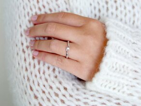 Bague de fiançailles Twist dans Argent 925/- avec diamant 0,03ct H/SI
