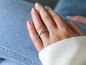 Bague de fiançailles Twist dans Argent 925/- avec diamant 0,03ct H/SI