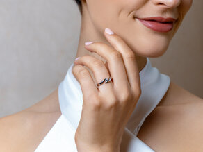 Bague de fiançailles Twist en 14K or jaune avec diamant 0,20ct H/SI