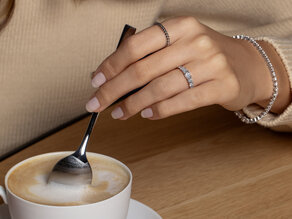 Bague de fiançailles Beads en Argent 925/- polie