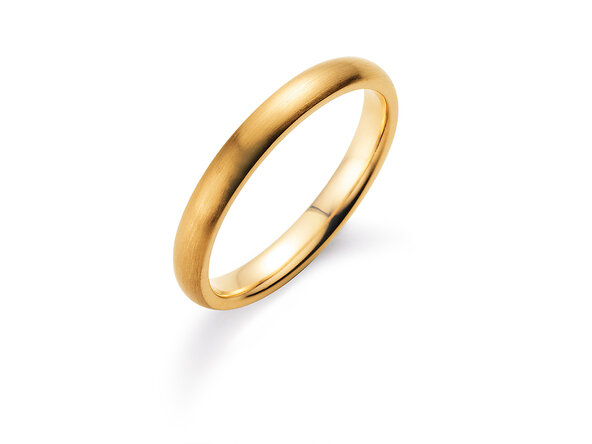 Bague pour homme Classic 2,5mm en 9K or jaune mate