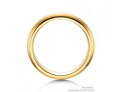 Bague pour homme Classic 2,5mm en 9K or jaune mate