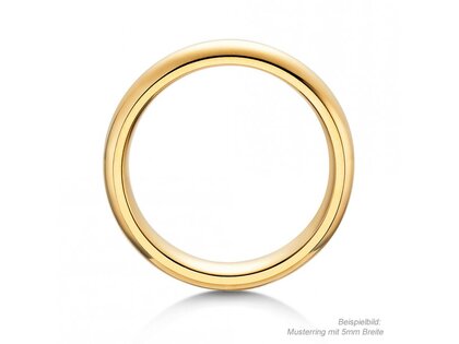 Bague pour homme Classic 3mm dans 14K or jaune polie