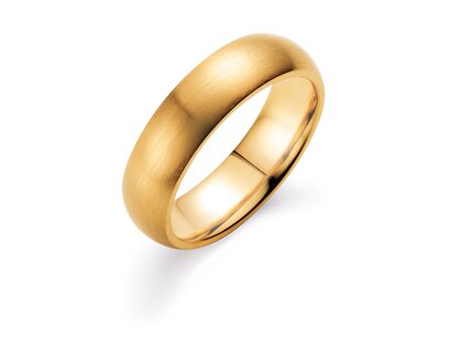 Bague pour homme Classic 6mm dans 14K or jaune mate
