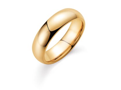 Bague pour homme Classic 6mm dans 14K or jaune polie