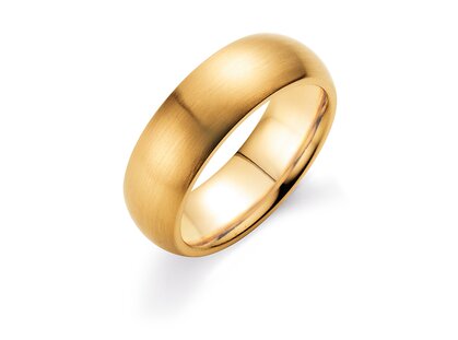 Bague pour homme Classic 6,5mm en 9K or jaune mate